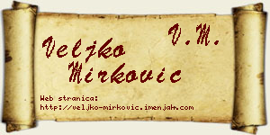 Veljko Mirković vizit kartica